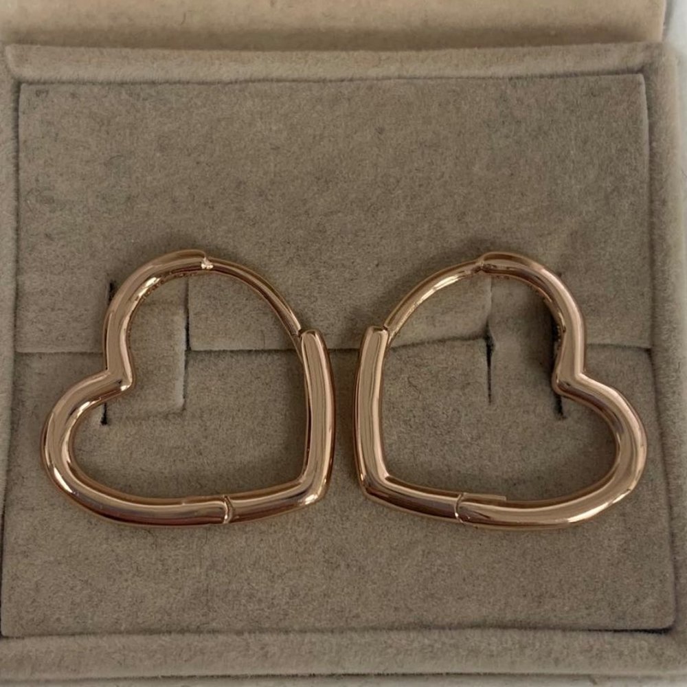 Pandora Asymmetrical Heart Hoop Earrings